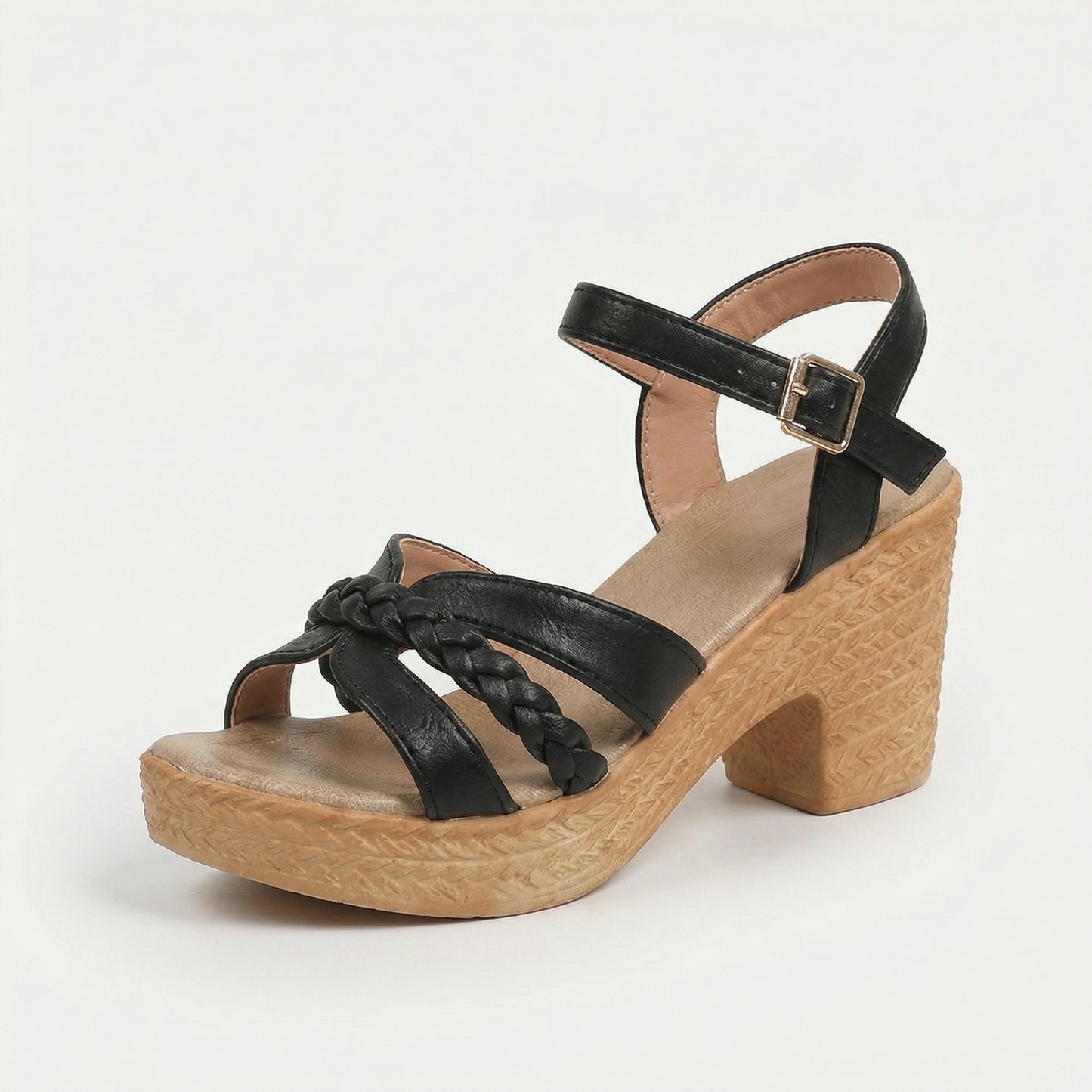 Élodie | Braided Block Heel Sandals