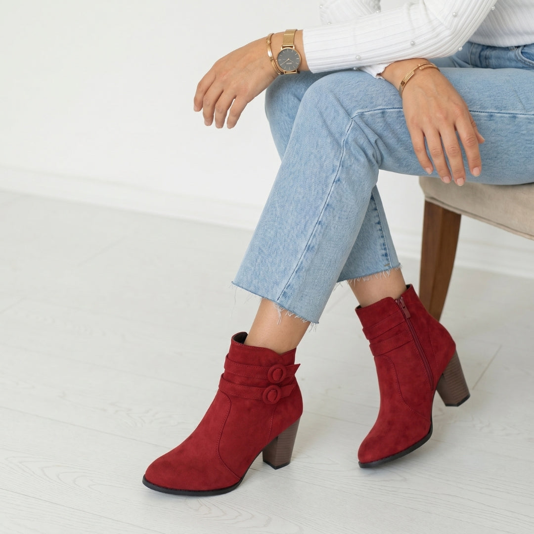 Madeleine Women’s Suede Block-Heel Ankle Boots
