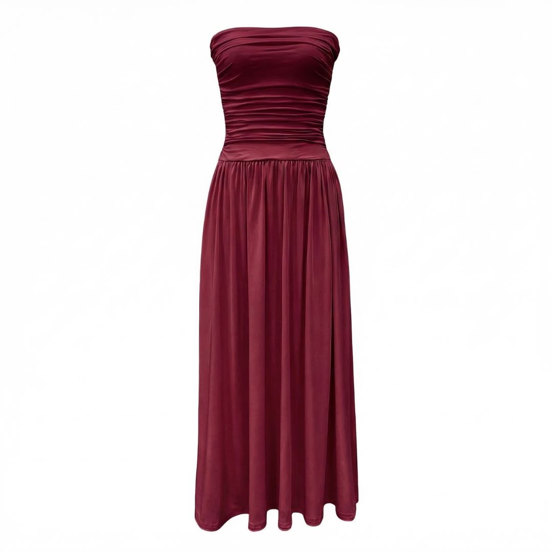 Sabine | Women’s Ruched Maxi Dress with Shirring