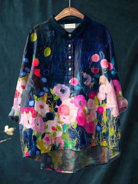 Édith Painterly Floral Button-Up Shirt