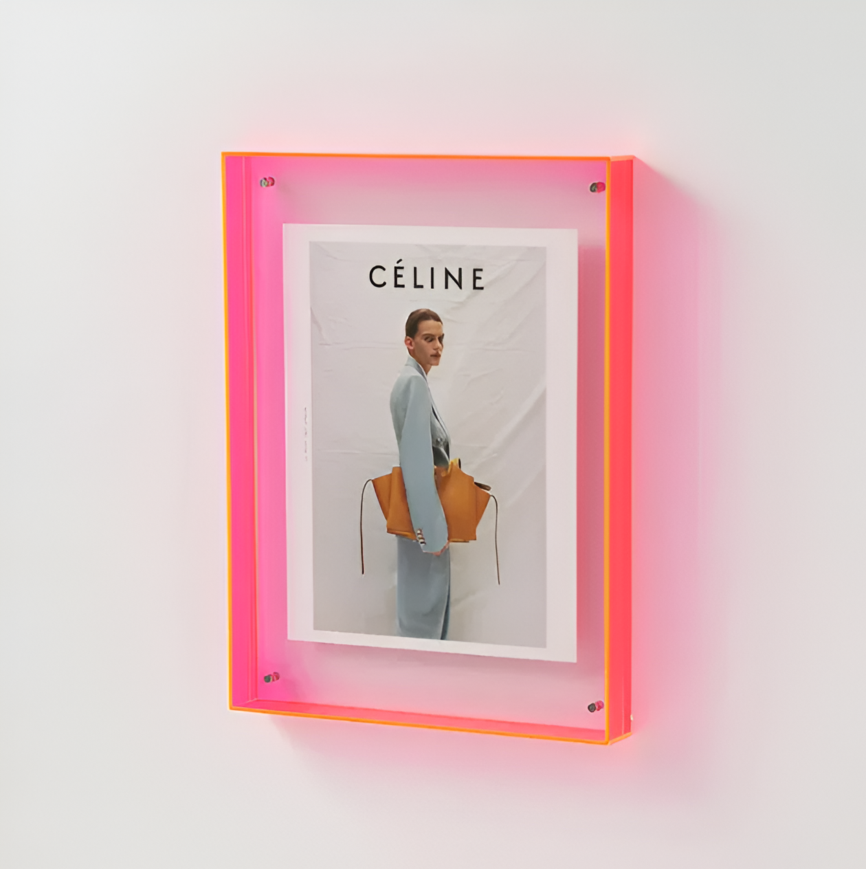Floating Magnetic Acrylic Photo Frame - Pink
