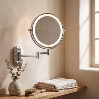 Lighted Wall-Mounted Magnifying Makeup Mirror