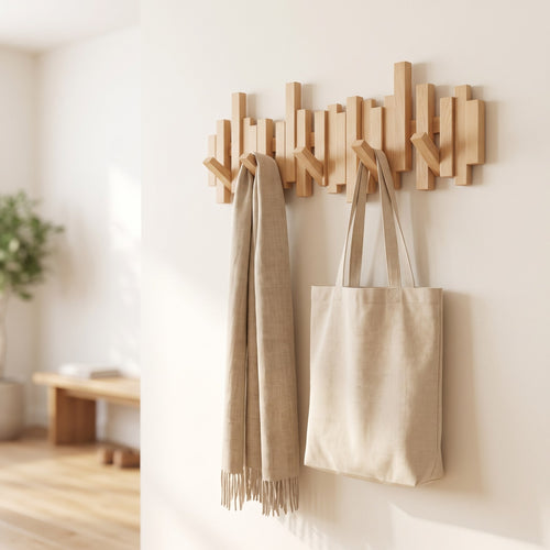 Foldable Wooden Piano Wall-Mounted Coat Rack