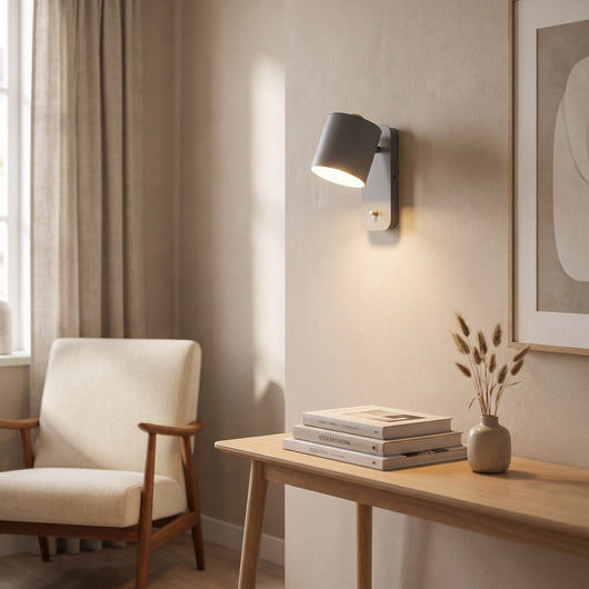 360° Rotatable Plug-In Wall Sconce - Grey