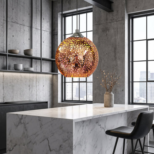 3D Fireworks Glass Pendant Light