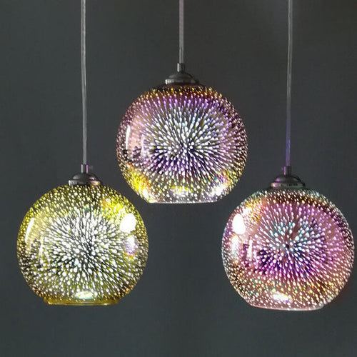3D Fireworks Glass Pendant Light