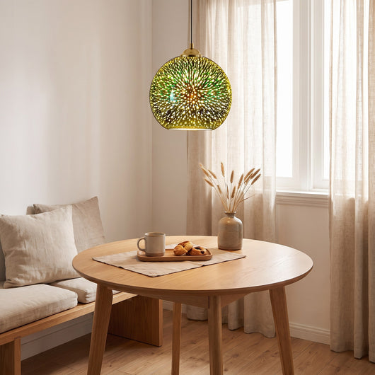 3D Fireworks Glass Pendant Light - Gold / 5.91''