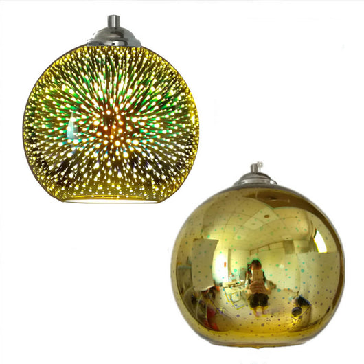 3D Fireworks Glass Pendant Light - Gold / 5.91''
