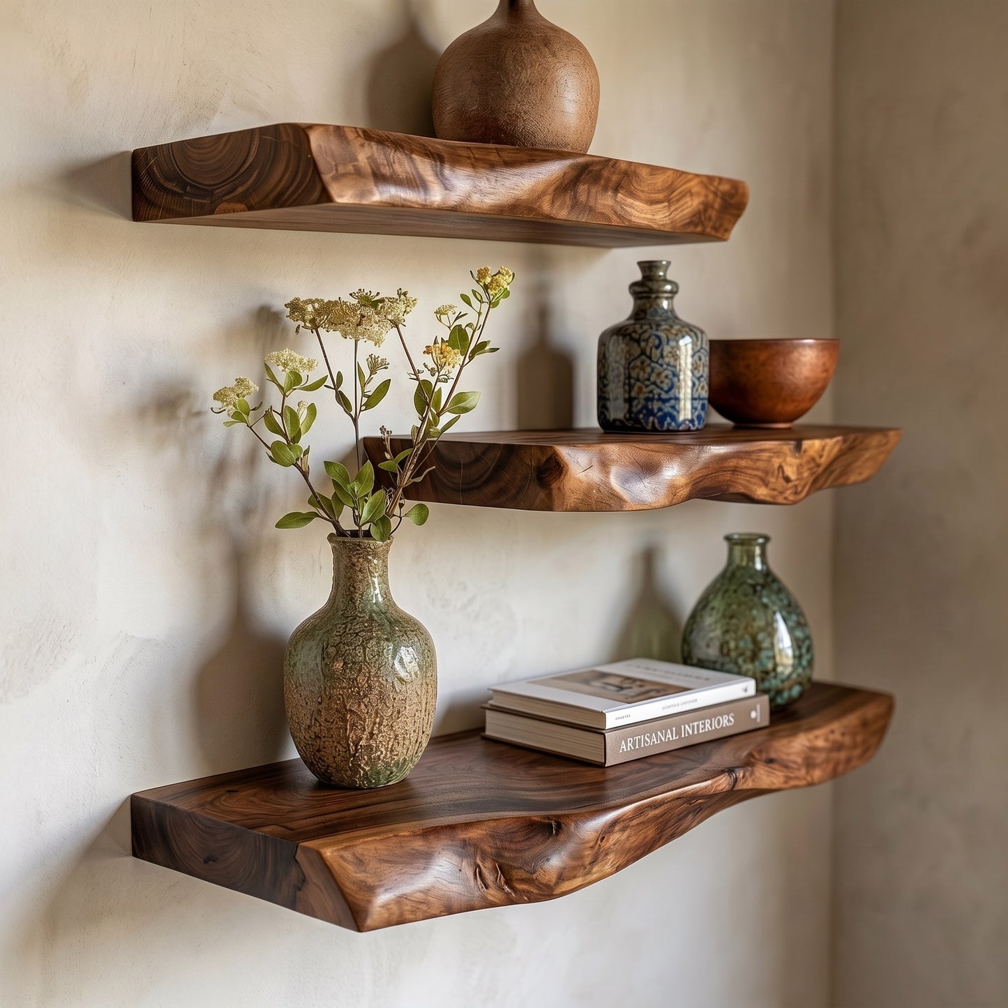 Live Edge Walnut Floating Shelf