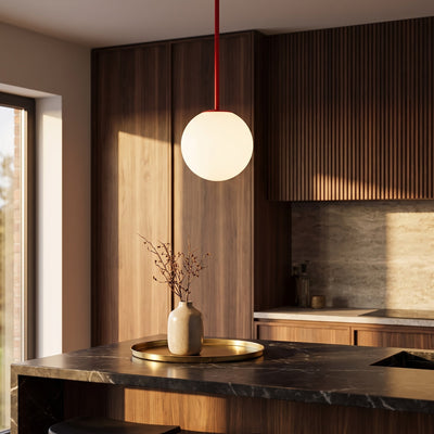 6-Light Sculptural Arc Pendant Chandelier - Bright red