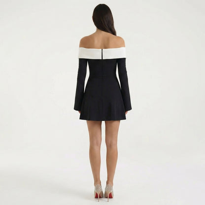 Adele | Women’s Off-Shoulder Mini Dress with Bell Sleeves