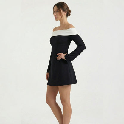 Adele | Women’s Off-Shoulder Mini Dress with Bell Sleeves
