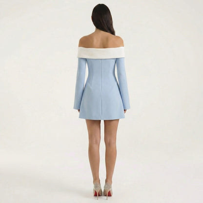 Adele | Women’s Off-Shoulder Mini Dress with Bell Sleeves