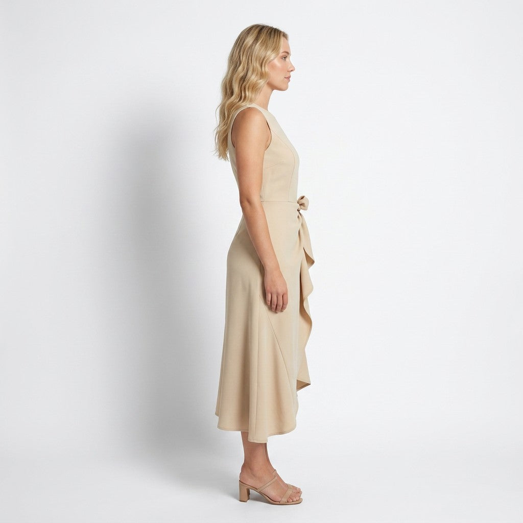 Amara Women’s Sleeveless Wrap Midi Dress