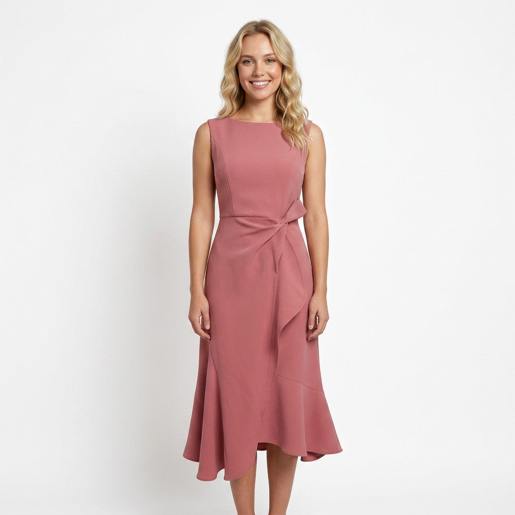 Amara Women’s Sleeveless Wrap Midi Dress