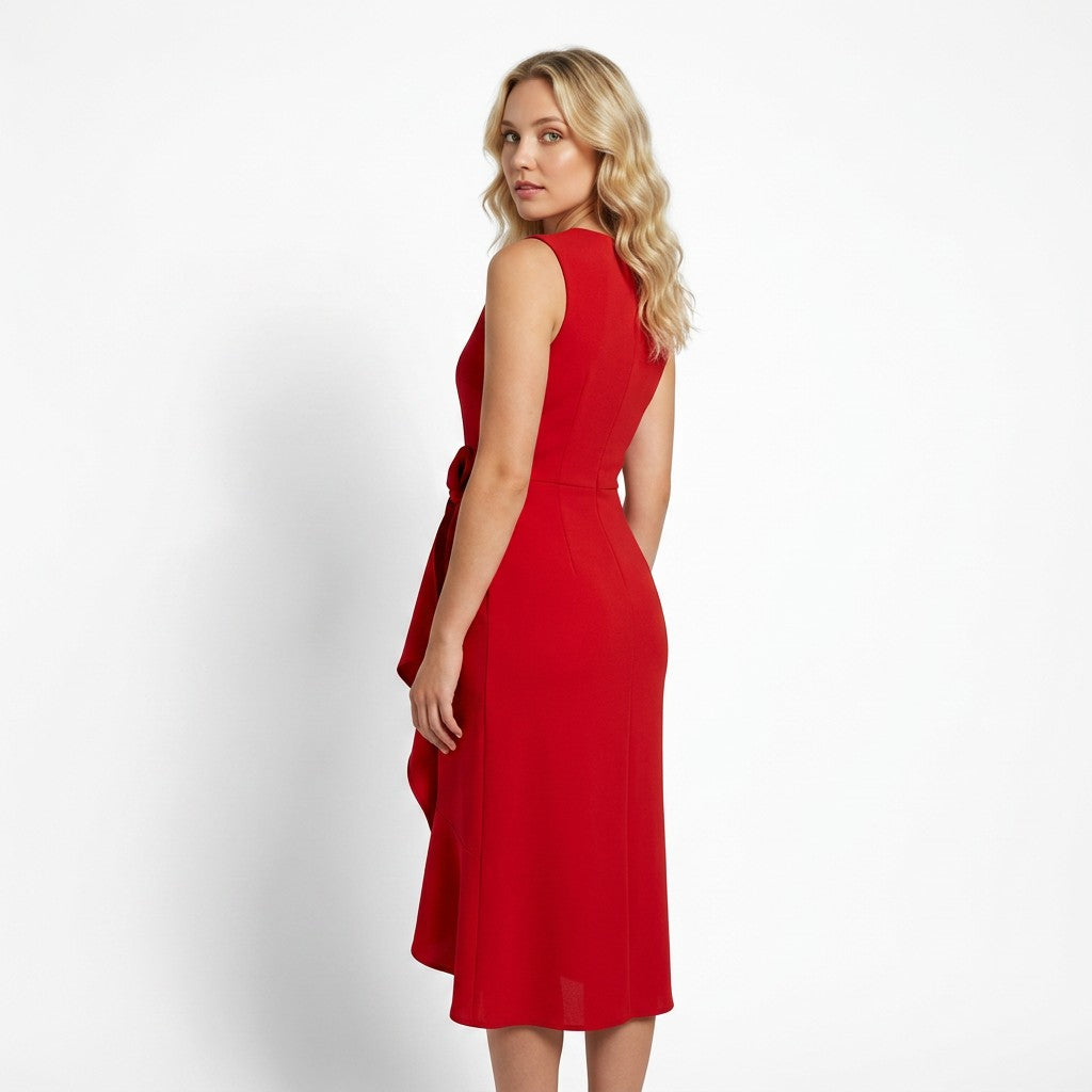 Amara Women’s Sleeveless Wrap Midi Dress