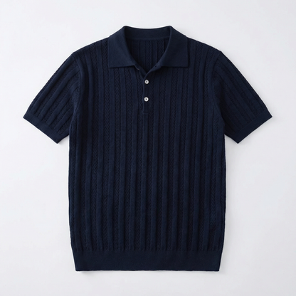 Armand | Textured Knit Short-Sleeve Polo