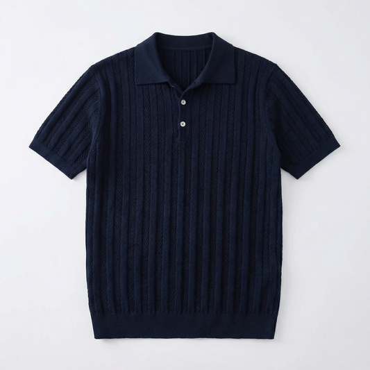 Armand | Textured Knit Short-Sleeve Polo