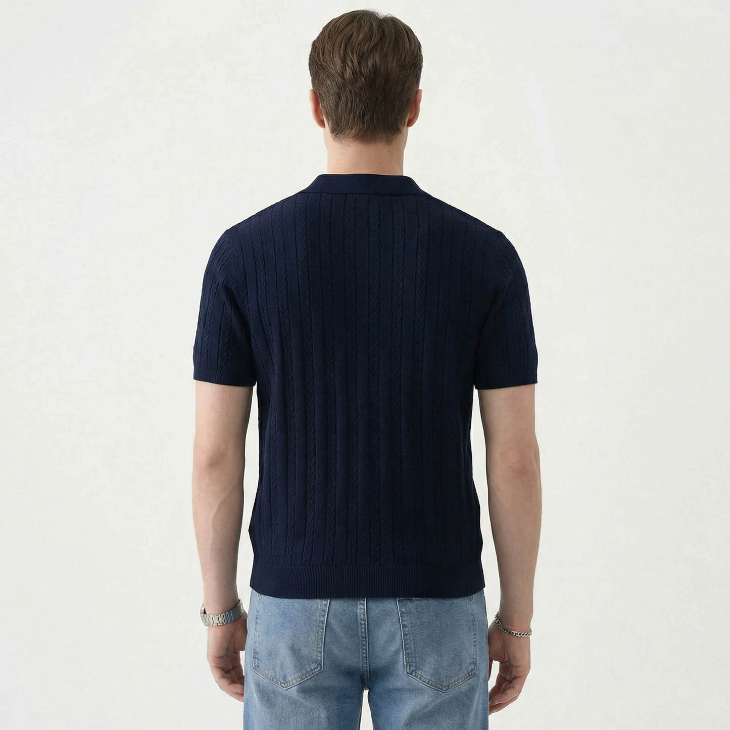 Armand | Textured Knit Short-Sleeve Polo