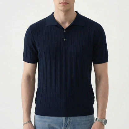 Armand | Textured Knit Short-Sleeve Polo