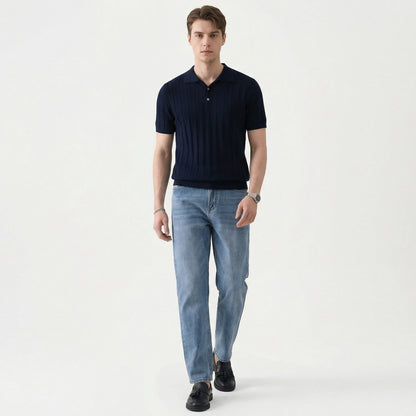 Armand | Textured Knit Short-Sleeve Polo