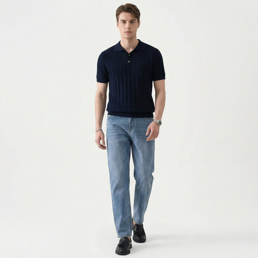 Armand | Textured Knit Short-Sleeve Polo