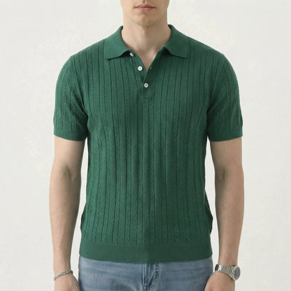Armand | Textured Knit Short-Sleeve Polo