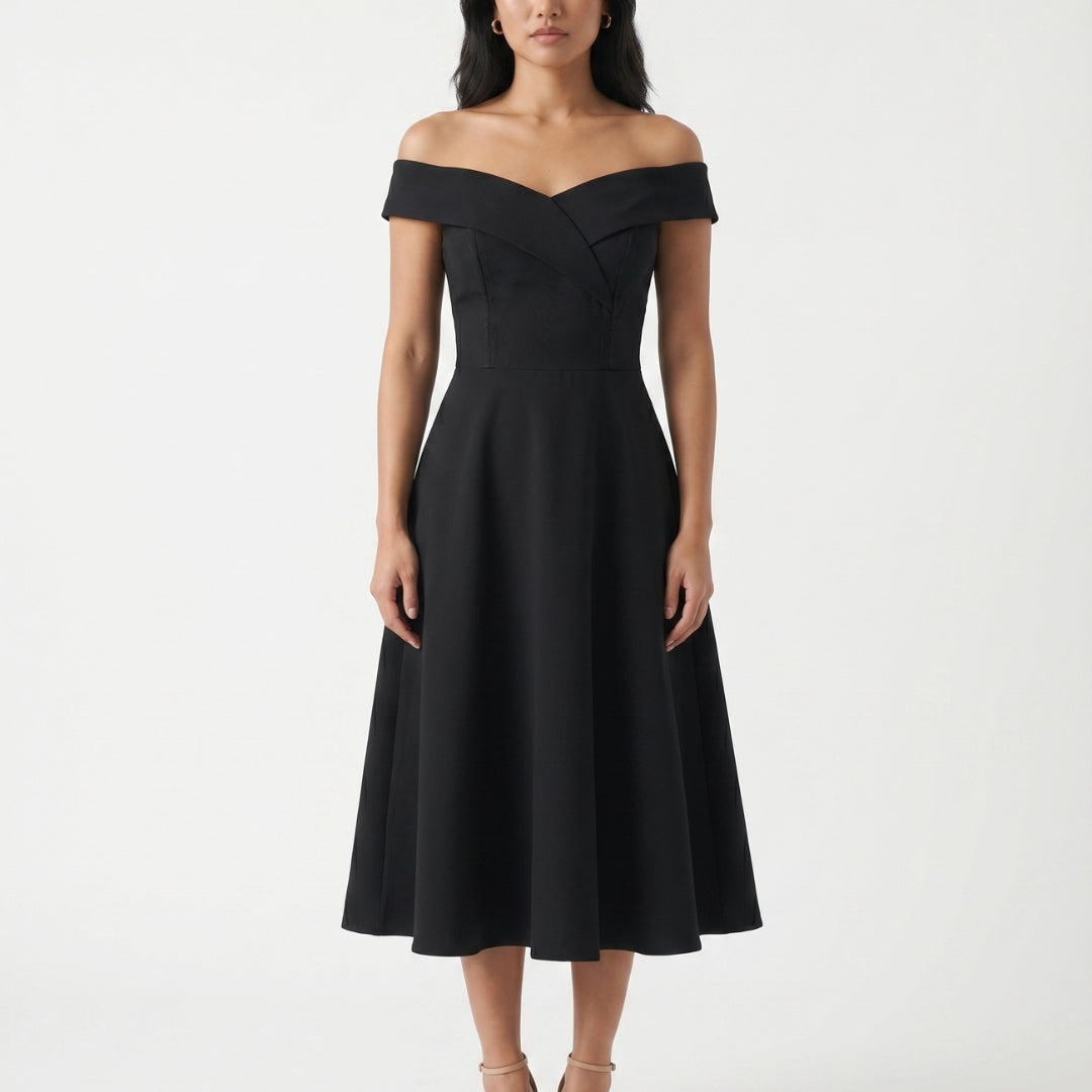 Aurélie Women’s Off-Shoulder A-Line Midi Dress