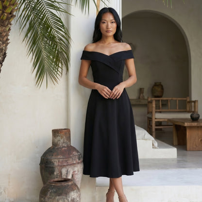 Aurélie Women’s Off-Shoulder A-Line Midi Dress