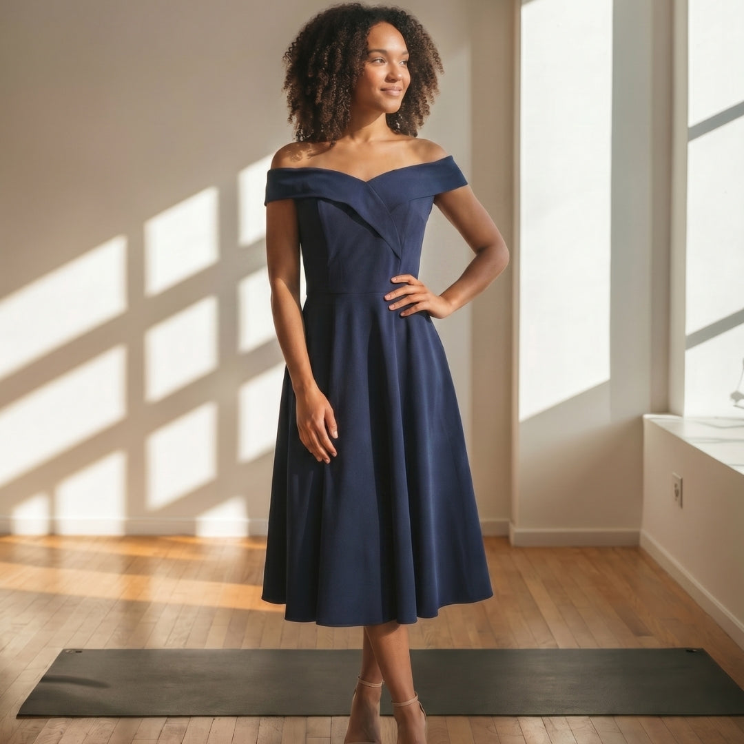 Aurélie Women’s Off-Shoulder A-Line Midi Dress
