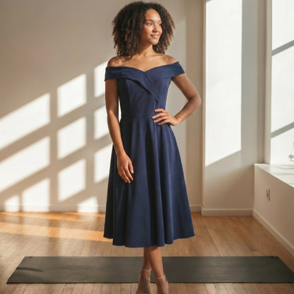 Aurélie Women’s Off-Shoulder A-Line Midi Dress