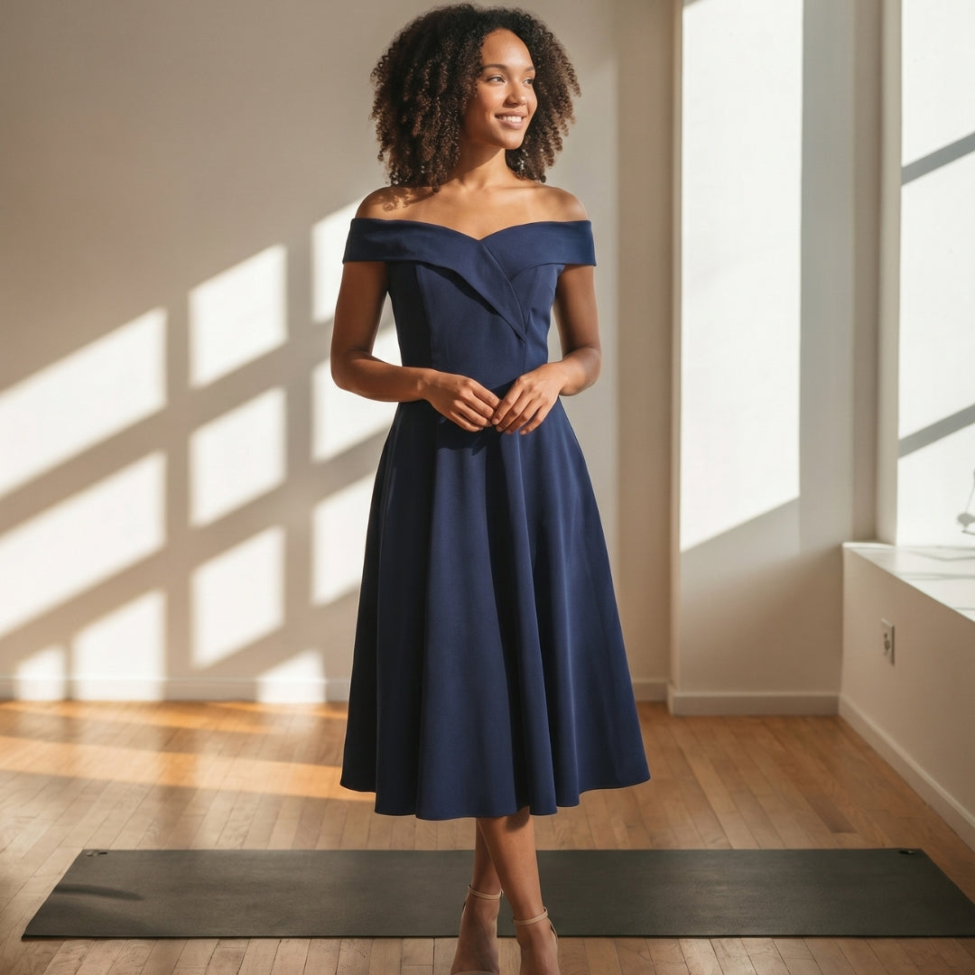 Aurélie Women’s Off-Shoulder A-Line Midi Dress