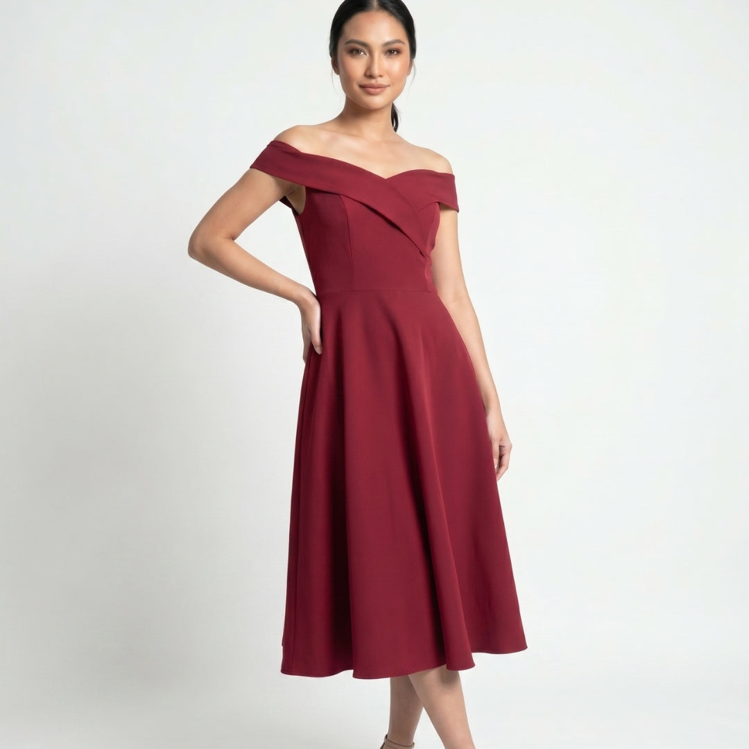 Aurélie Women’s Off-Shoulder A-Line Midi Dress