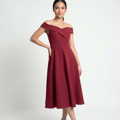 Aurélie Women’s Off-Shoulder A-Line Midi Dress