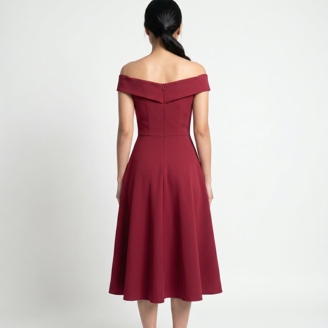 Aurélie Women’s Off-Shoulder A-Line Midi Dress