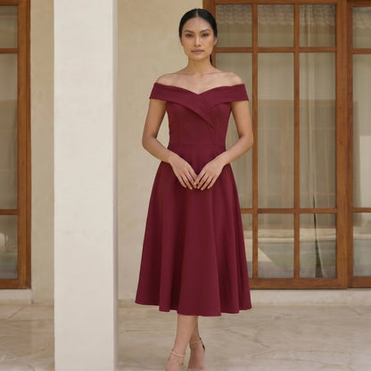 Aurélie Women’s Off-Shoulder A-Line Midi Dress