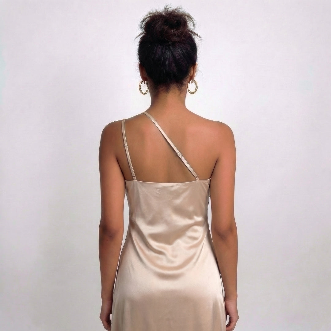 Aurélie | Women’s One-Shoulder Ruched Maxi Dress with Slit