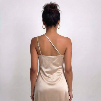 Aurélie | Women’s One-Shoulder Ruched Maxi Dress with Slit