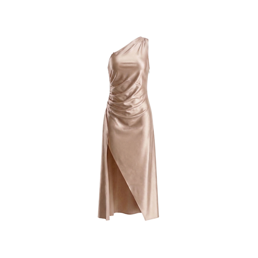 Aurélie | Women’s One-Shoulder Ruched Maxi Dress with Slit