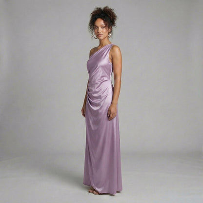 Aurélie | Women’s One-Shoulder Ruched Maxi Dress with Slit
