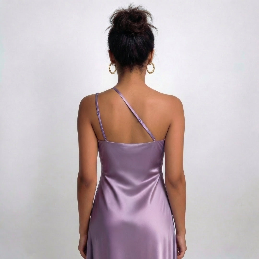 Aurélie | Women’s One-Shoulder Ruched Maxi Dress with Slit