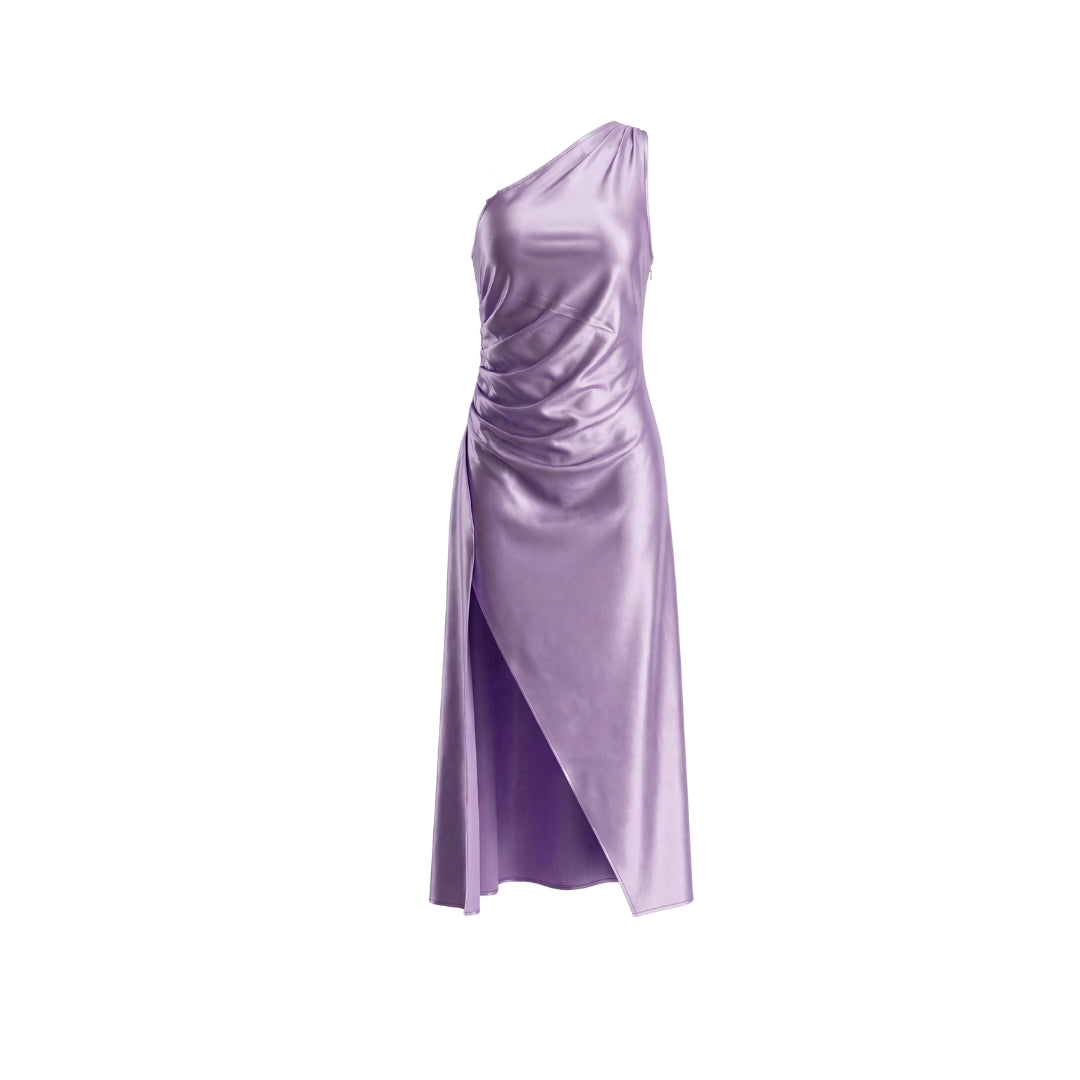 Aurélie | Women’s One-Shoulder Ruched Maxi Dress with Slit