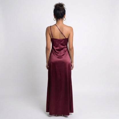 Aurélie | Women’s One-Shoulder Ruched Maxi Dress with Slit
