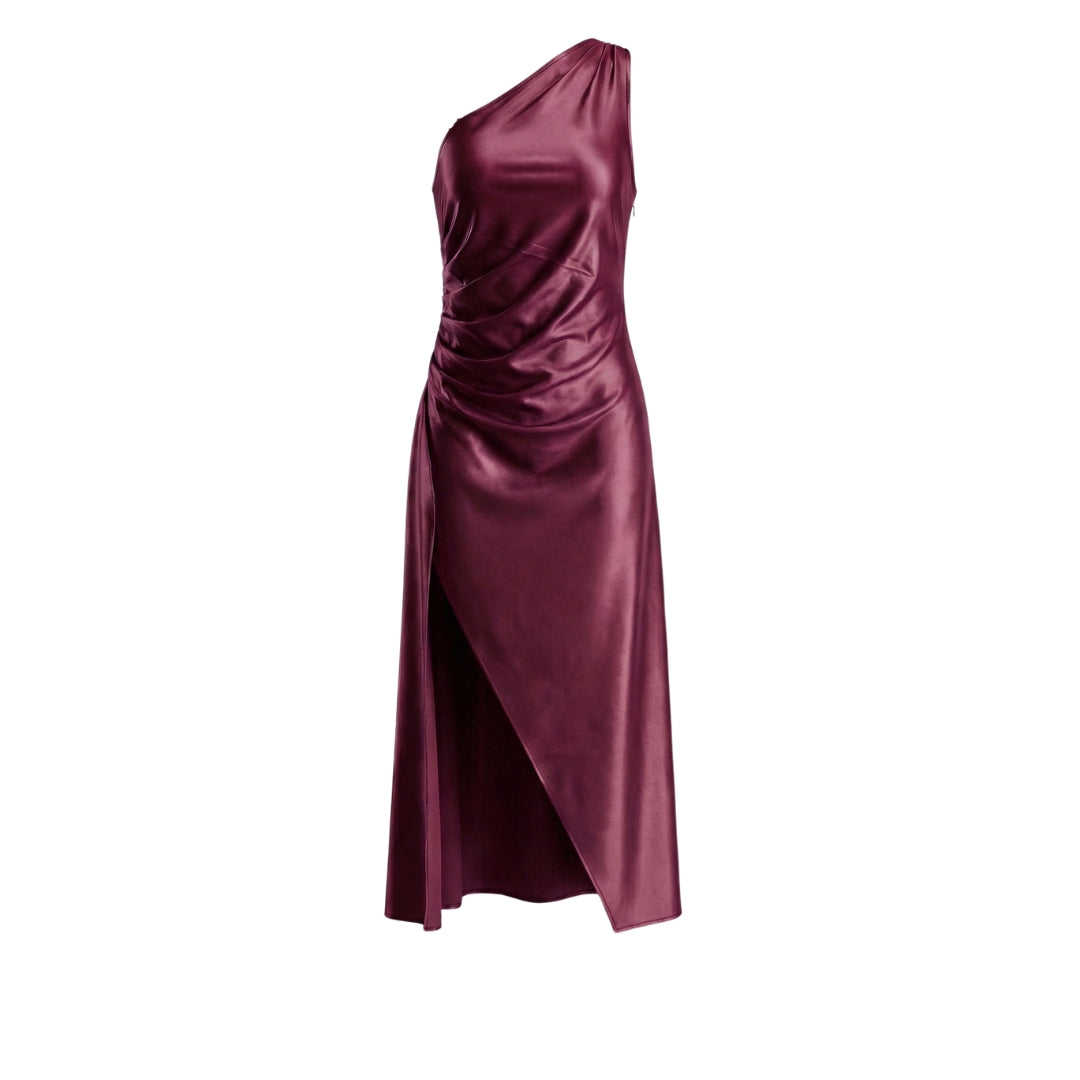 Aurélie | Women’s One-Shoulder Ruched Maxi Dress with Slit