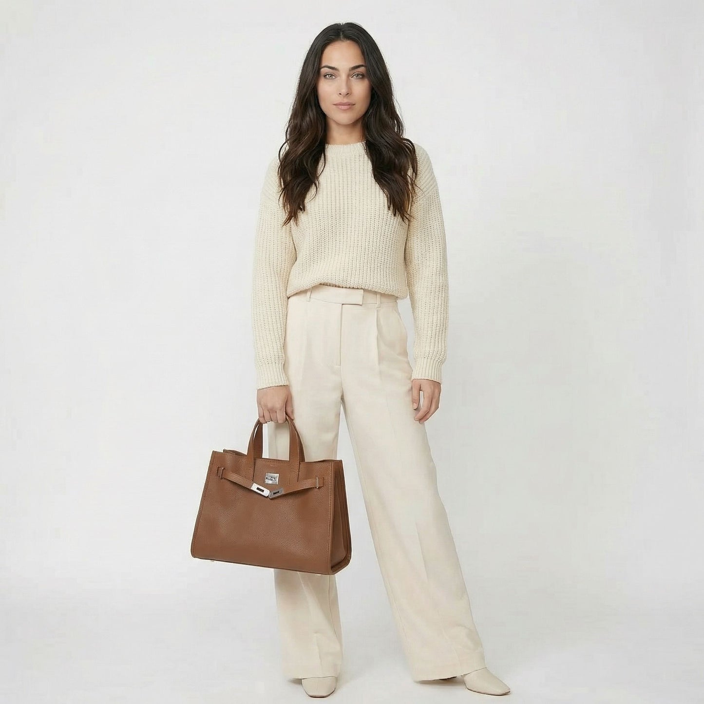 Béatrice | Women’s Leather Tote Bag Drawstring Buckle