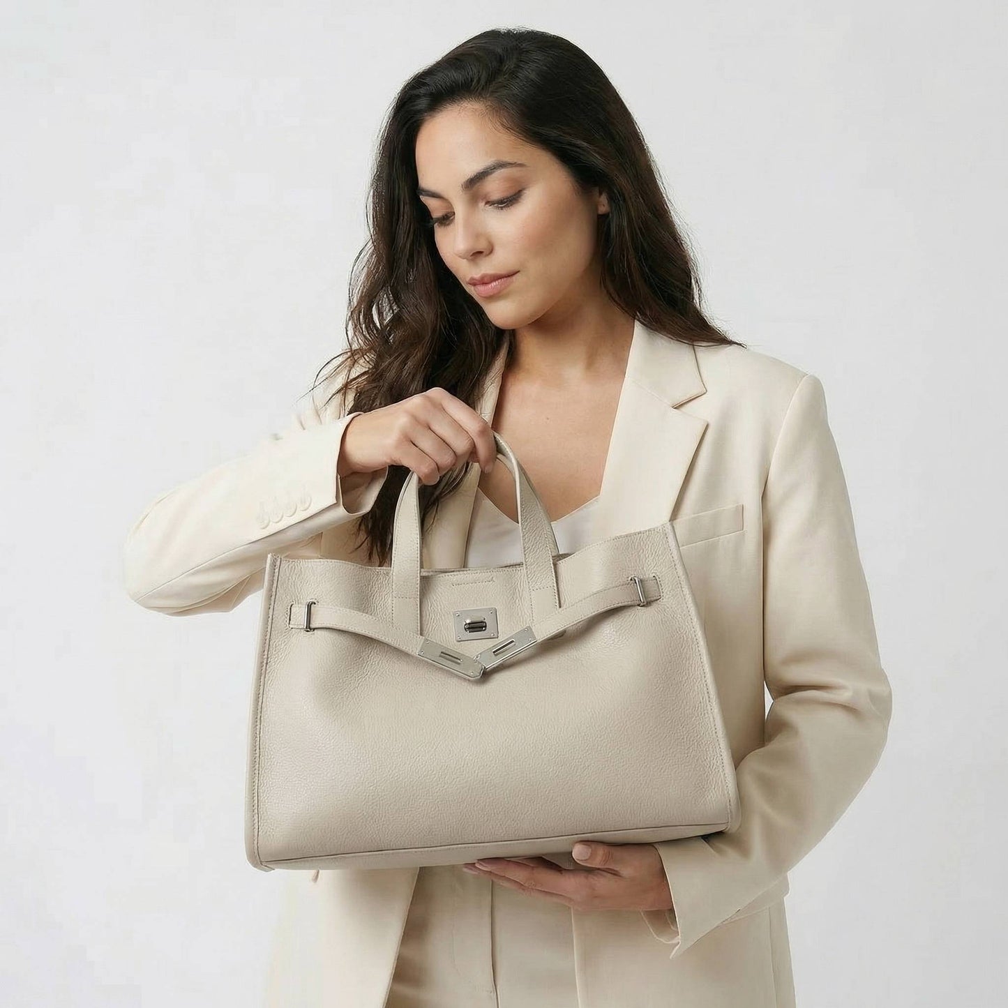 Béatrice | Women’s Leather Tote Bag Drawstring Buckle