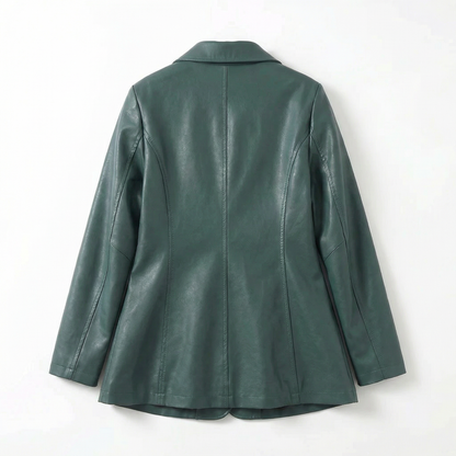 Bellatrix | Lambskin Leather Two-Button Blazer Jacket