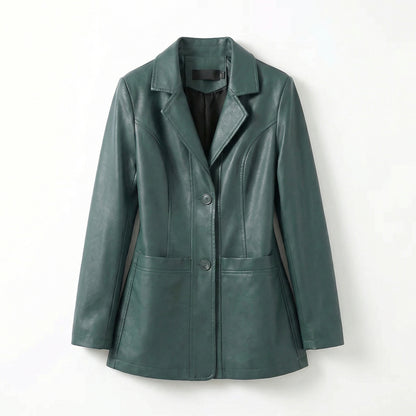 Bellatrix | Lambskin Leather Two-Button Blazer Jacket