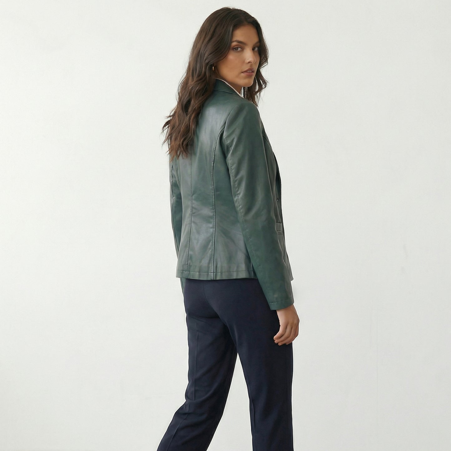 Bellatrix | Lambskin Leather Two-Button Blazer Jacket