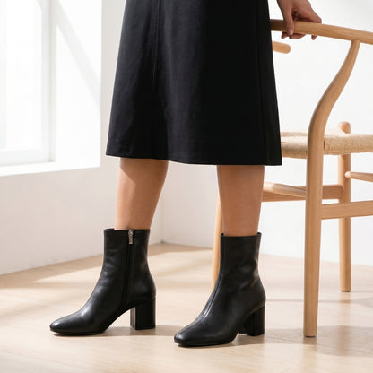 Camille Women’s Patent Block-Heel Ankle Boots